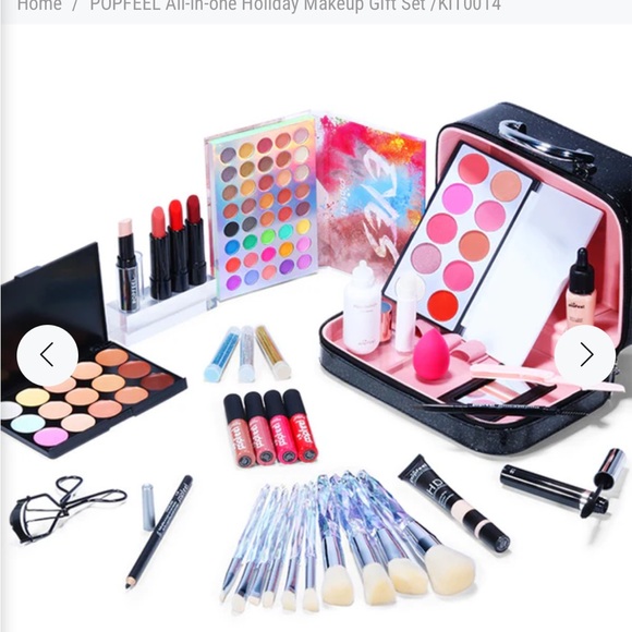 Popfeel All In One Makeup Kit. KIT014C. Silver Glitter Case Included. NWT - Picture 10 of 14